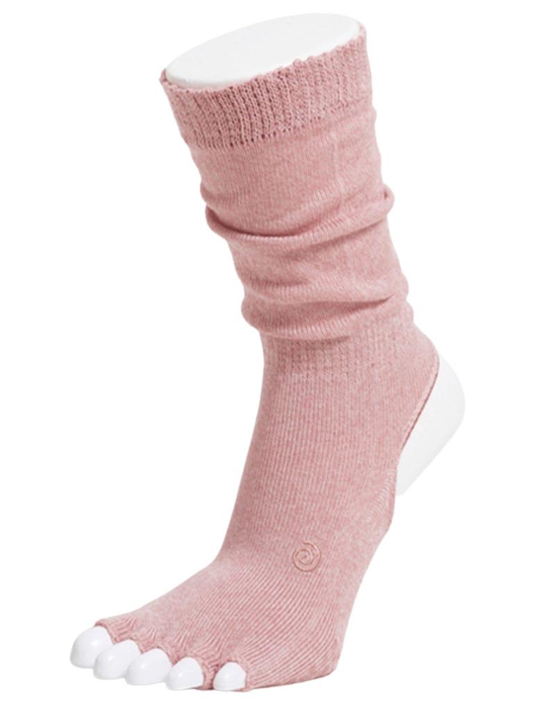 Yoga Socks in Socks with and French Size M [Suria] [Kaldogetta] <Made Japan> Five-Toe Non-Slip Features, Moisture-Wicking Heat-Generating, Rose,
