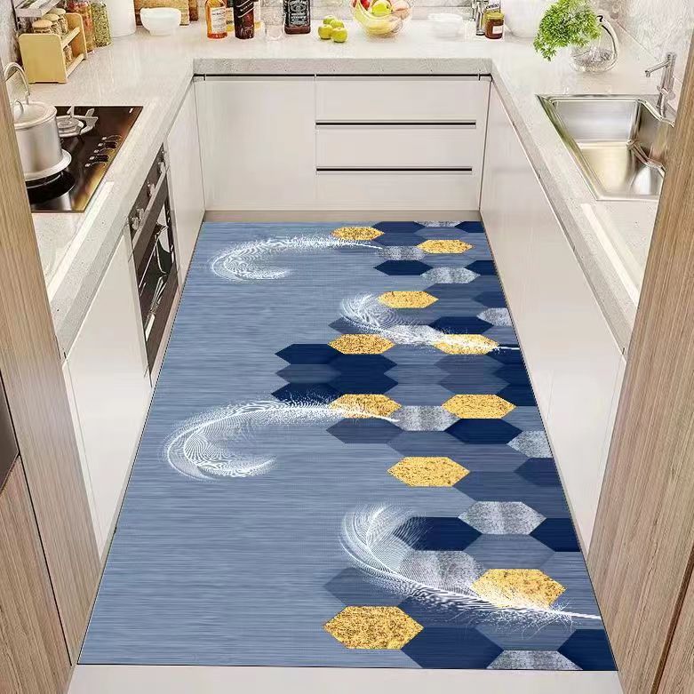 Teppich für Küche PVC Bodenmatte Wasserdicht Lederteppiche Langer Läufer Ölfest Rutschfest Fußmatten Japanische Heimdekoration Teppiche