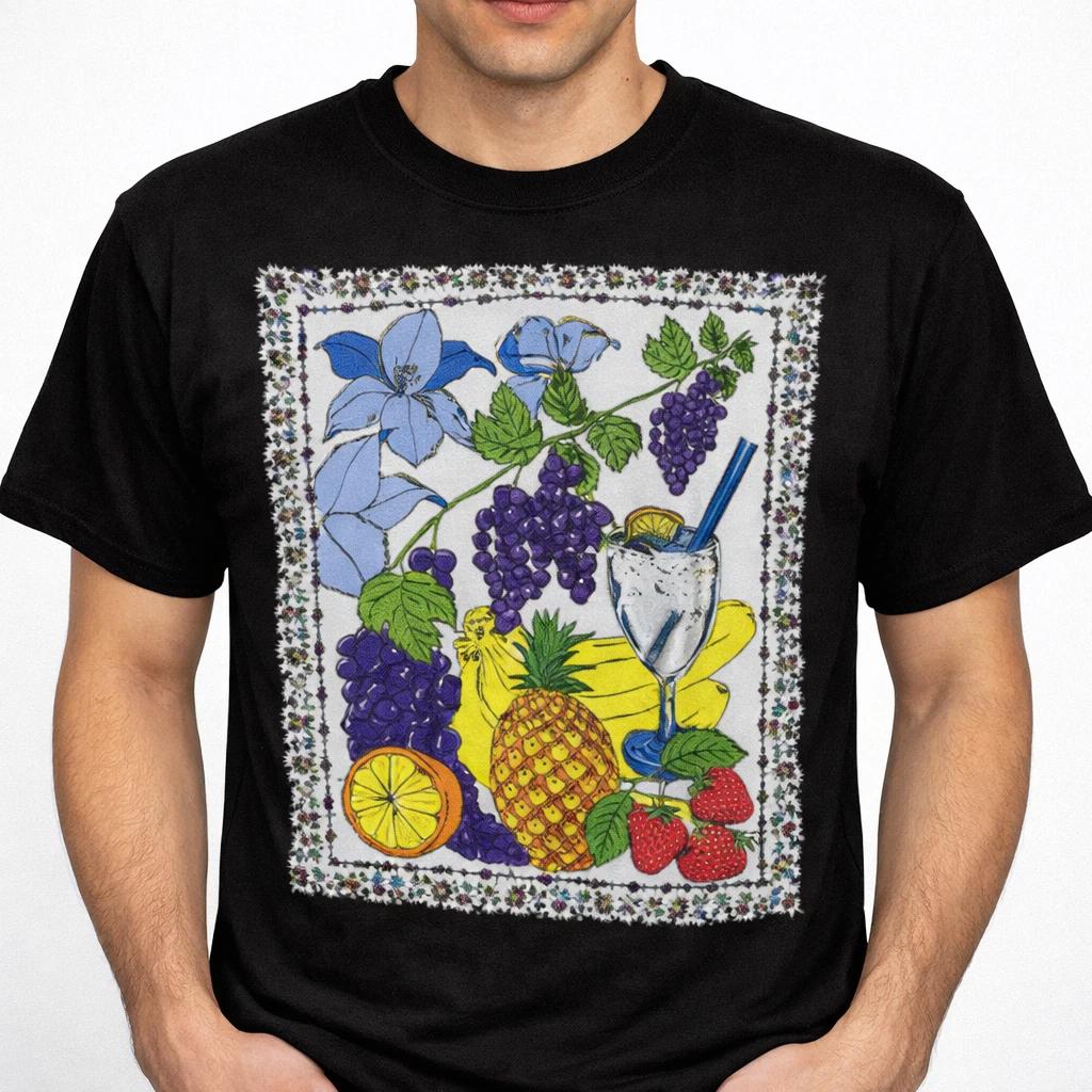 Vintage Tropical Fruit Graphic Tee Retro Cocktail Art Shirt Unisex S-3XL XXXXL