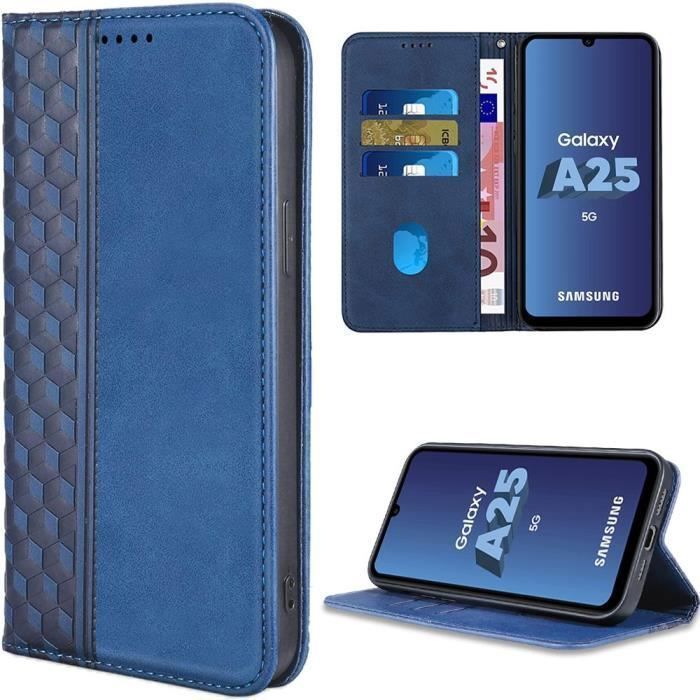 Coque de protection - Booling - pour Samsung Galaxy A25 5G - Antichoc - Cuir PU - Fentes pour cartes