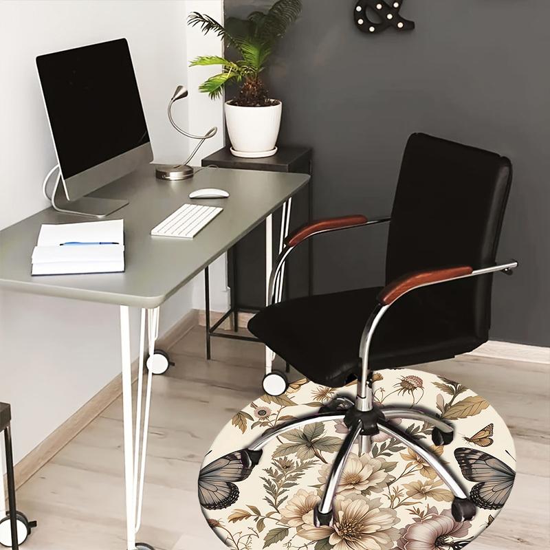 

1pc Office Carpet Chair Mats Vintage Floral Butterfly Pattern Perfect for Decorating Office Chairss, Or Bedrooms.YDT409 80cm by 80cm