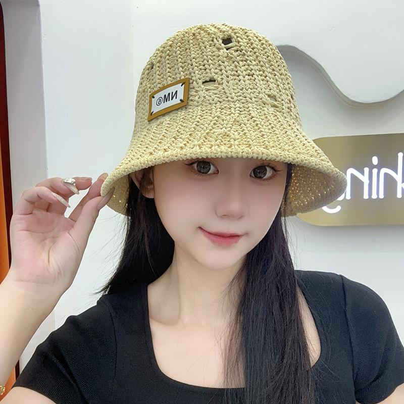Seaside Beach Hat Lace Straw Hat Children Summer Visor Breathable Sunscreen Bucket Hat Vacation Style Straw Hat