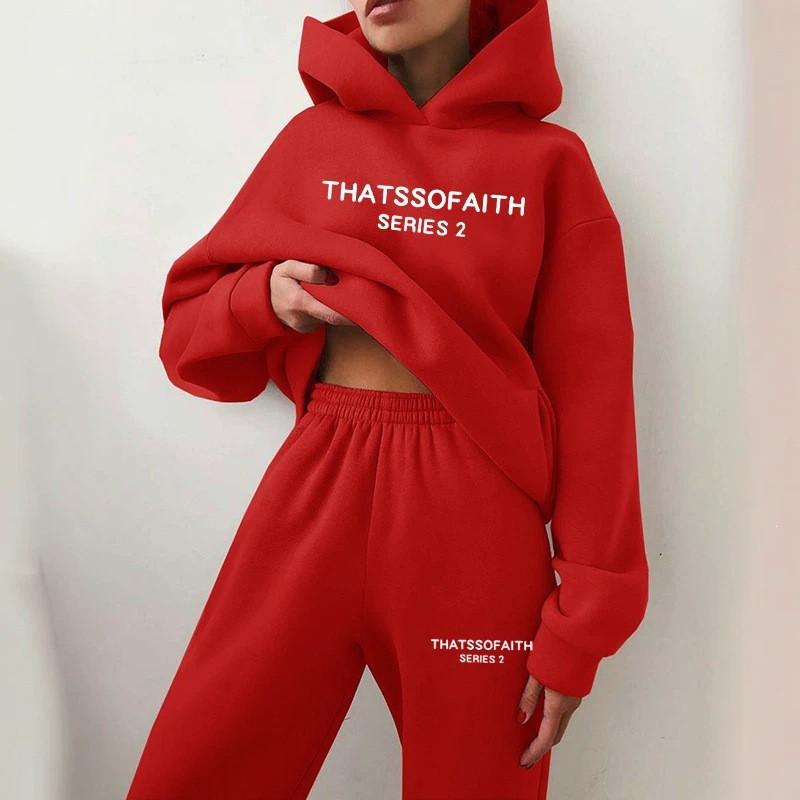 Casual Hoodie Set Winter Couple Matching Fashion Streetwear Outfit