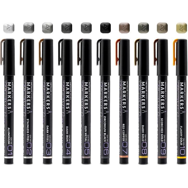 Gaahleri Water Based Acrylic Ink Metallic Series Markers GM-Set