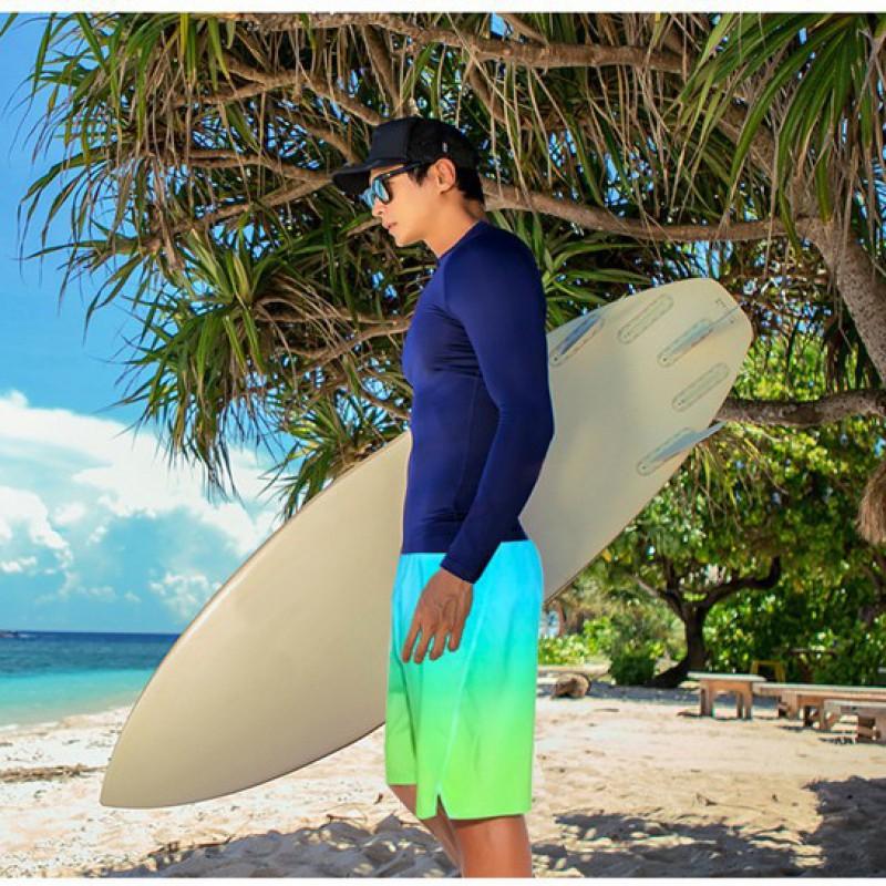 Mens Long Sleeve Rash Guard Top UV Protection Quick Dry Surfing Diving Swimsuit Water Sports