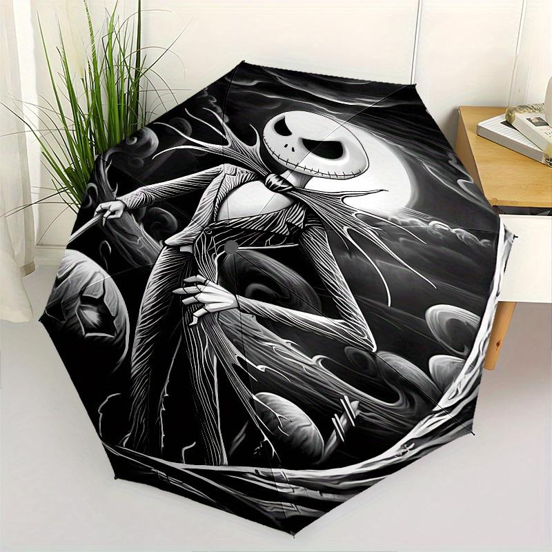 

1 Auto Open Jack Skellington, Nightmare Before Christmas Themed Colorful 8-rib Portable Umbrella for Men and Women, A Compact Commuting Comp