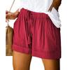 Plus Size Women's Casual Loose Shorts Pants with Elastic Waist Drawstring and Pockets