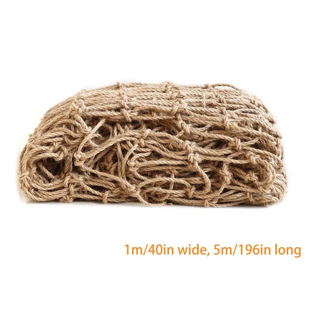 Hemp Rope Net Ceiling Mesh Plant Support Tool Stair Balcony Durable Practical Wall Decor Trellis Netting For Climbing Plants