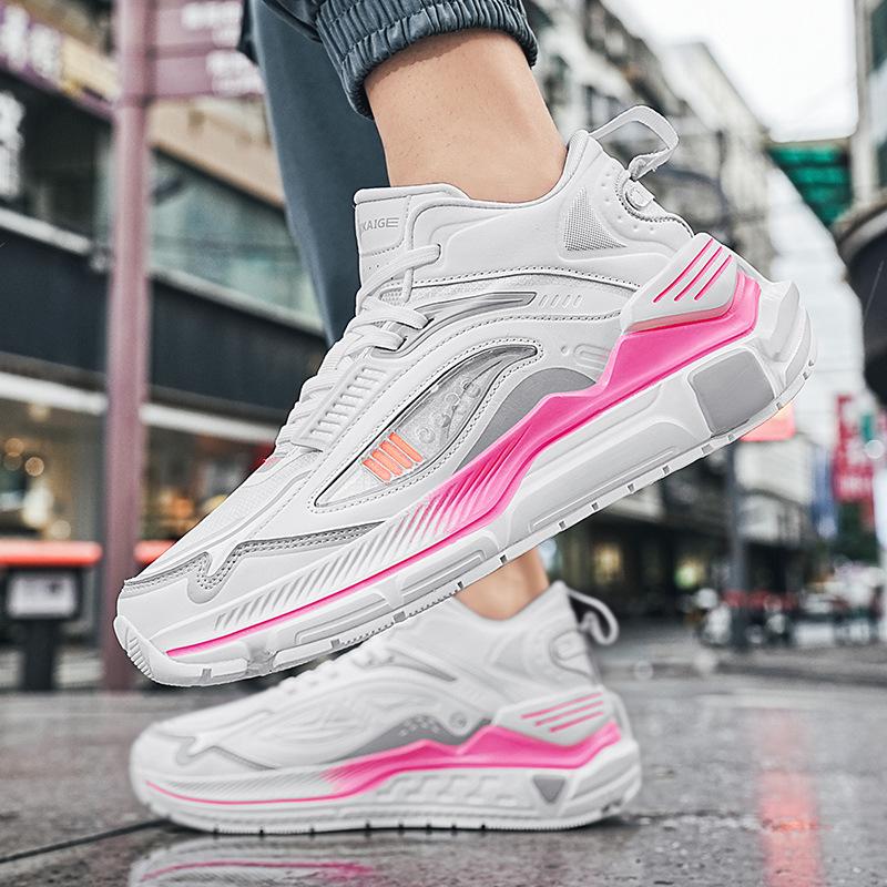 22 new niche design sports breathable casual running shoes thick-soled lightweight dad shoes 39 белый
