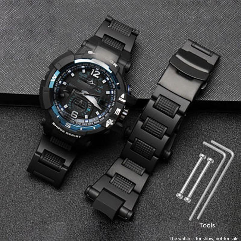 Plastový ocelový řemínek k hodinkám pro Casio GW-A1100FC GW-A1000 GW-4000 GA-1000 Řemínek k hodinkám Vysoce kvalitní Pánský sportovní náramek k náramkovým hodinkám