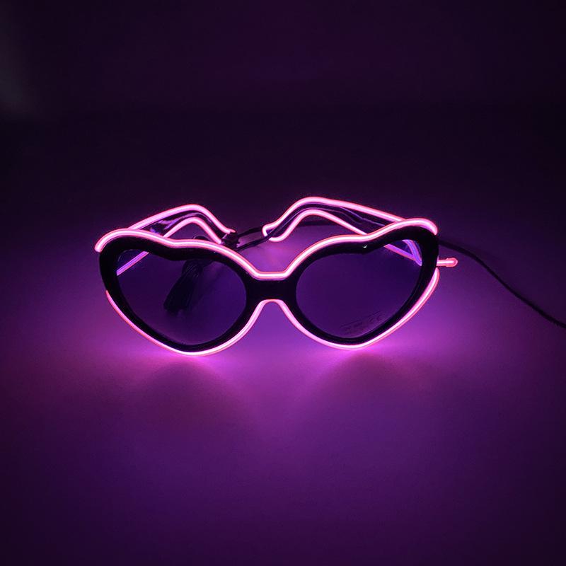 Occhiali da Sole Luminosi a LED a Forma di Cuore per Feste