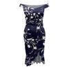 Women's Casual Party Dresses Flower Print Irregular Hem One Shoulder Sexy Backless Mermaid Dress