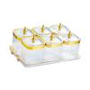Condiment Jar with Tray and Lid Storage Container Seasoning Jar Divided Seasoning Box for Party Salt Nuts Dish Cruet Pepper
