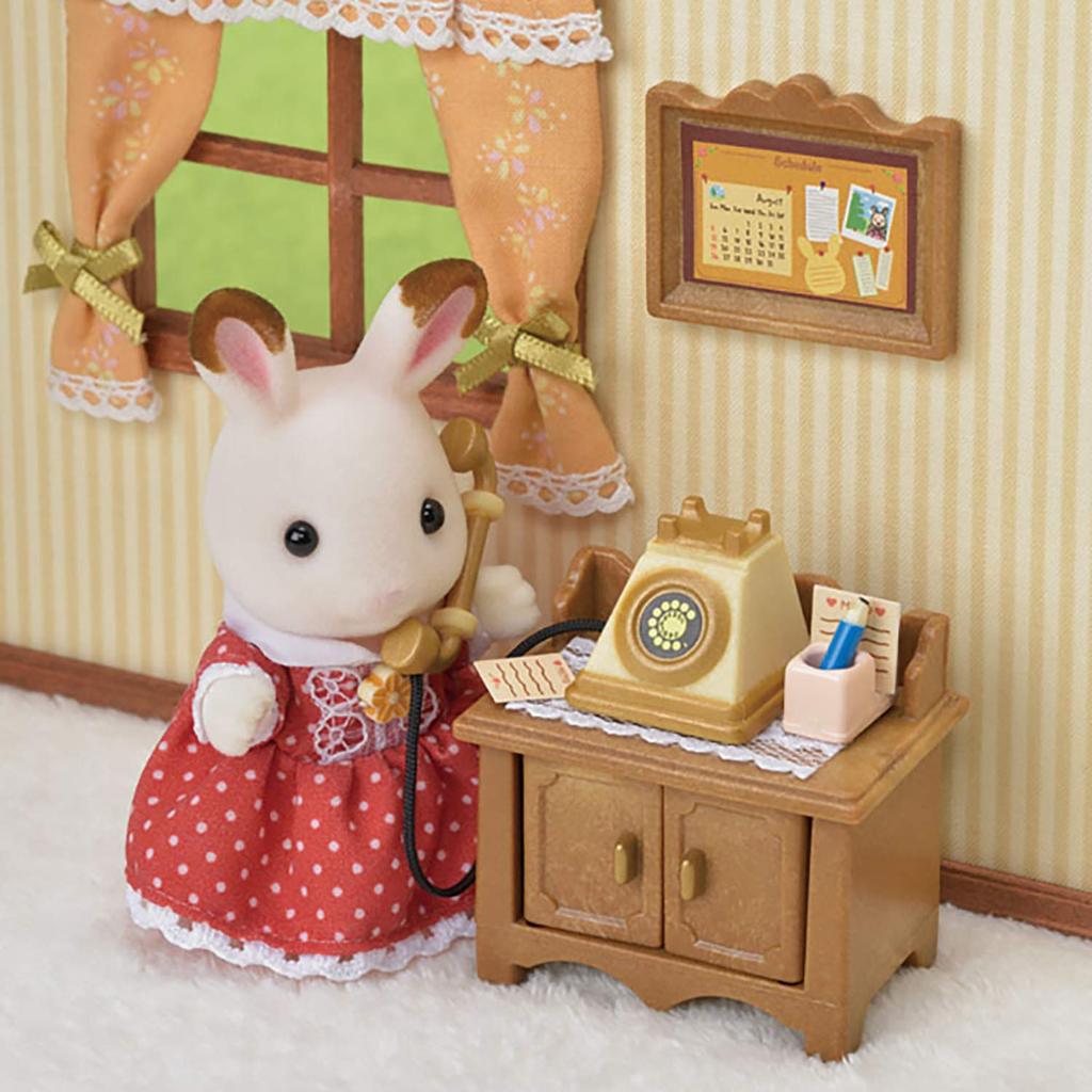 Sylvanian Families Furniture Stand ST Mark Certified Toy Dollhouse for Ages 3 and Sylvanian Families by Epoch [Telephone Set] Ka-501 Up,