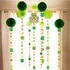 Cheerland Green Shamrock Garland St Patricks Day Decorations 4 Leaf Clover Glitter St Paddy's Day Garland Hanging Streamers for St. Patrick's Day