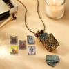 Tiny  Card Locket Necklace Creative Cage Pendant 22 Pcs Mini Divination Cards for Cosplay Costume Accessory Gift