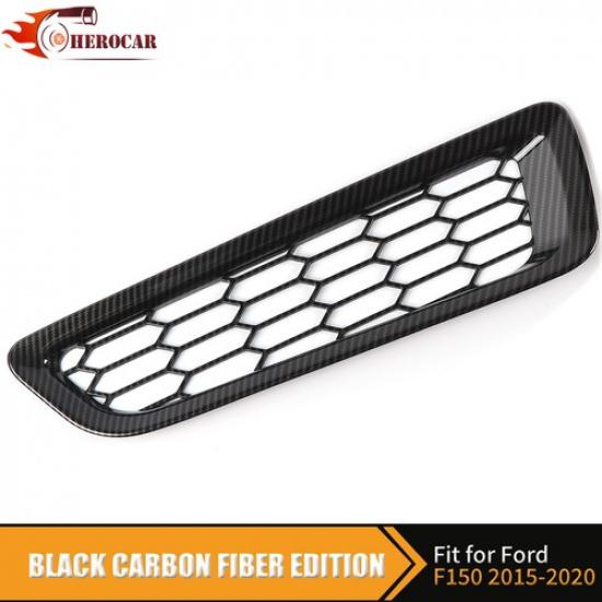 Honeycomb Front Bumper Fog Lamp Cover Trim For Ford F150 2017- Carbon Fiber