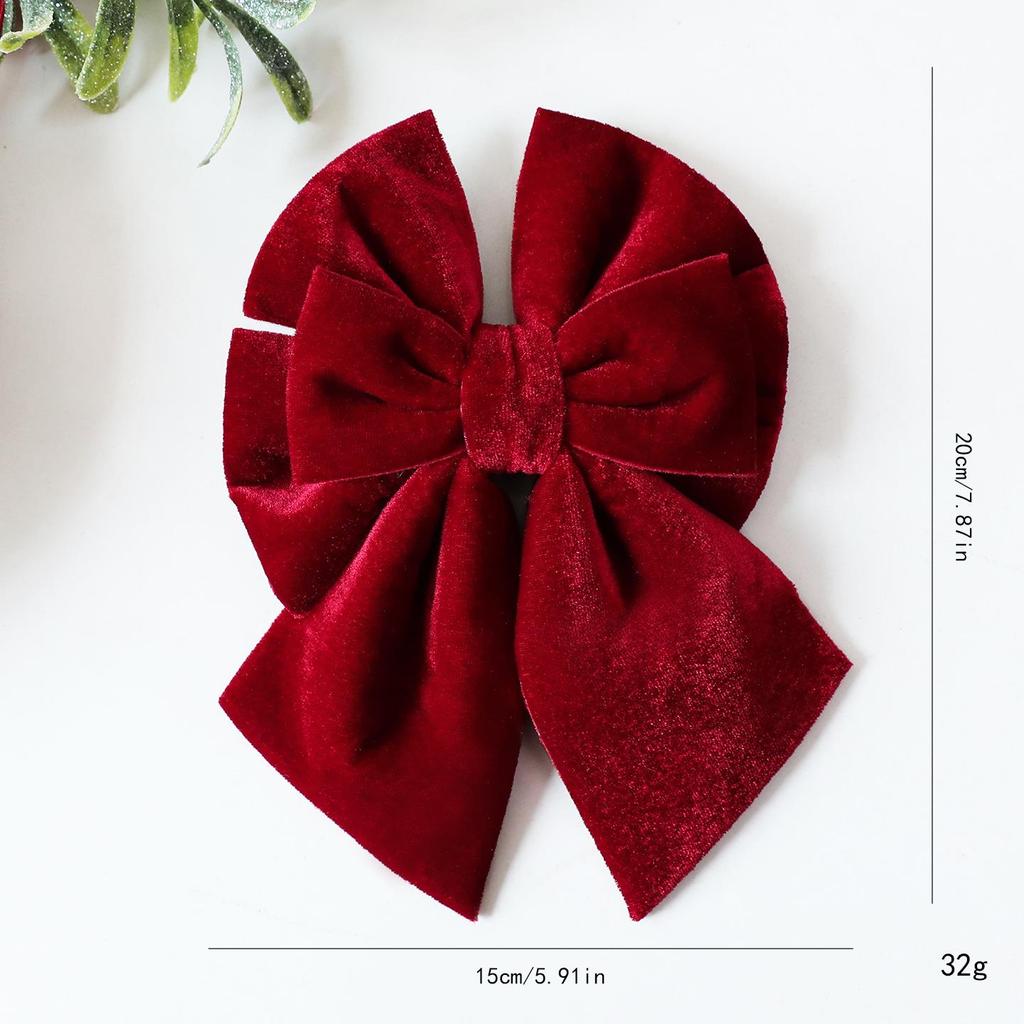 Plush Six-Ear Bow Indoor Christmas Decoration Pendant