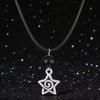 Fashion Silver Tone Star Spiral Beaded Necklace Vintage Bohemian Mystical Pendant Jewelry for Women