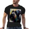 Giant Schnauzer Dog Synesthetic Splash Painting Artwork T-Shirt T Shirts for Man Pack Cotton T