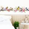 Watercolor Floral Bird Butterfly Wall Sticker Self-Adhesive Removable Bedroom Living Room Bedside Home Decor Art