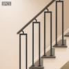91.5cm U-Shape Stair Baluster, Carbon Steel Interior Stair Railing Spindle, 3-Pack Black Handrail Post, DIY Staircase Decor