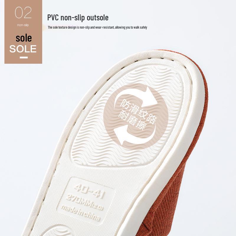 Linen Slippers for Men & Women: Indoor/Outdoor, All-Season, Cotton Linen, Japanese-Korean Style, Spring/Autumn
