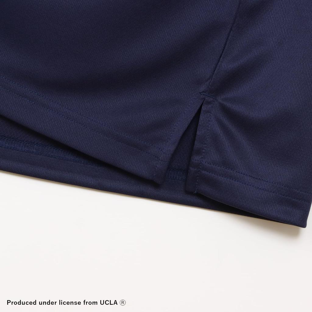 Champion DRYSAVER Short Sleeve with a Round High and Rubber Print Men's T-Shirt, C3-BB362, Navy, Neck, Breathability, Antibacterial,