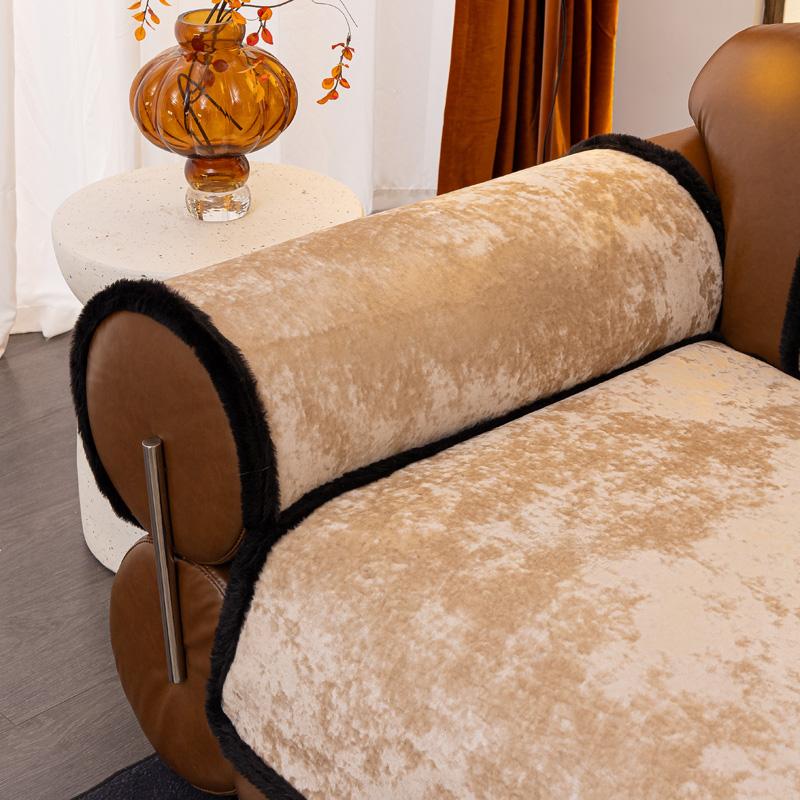 Peluş Kanepe Örtüleri Kaymaz Lüks Kanepe Minderi Oturma Odası İçin Zarif Vintage Tarz Koltuk Kılıfları Dört Mevsim Evrensel