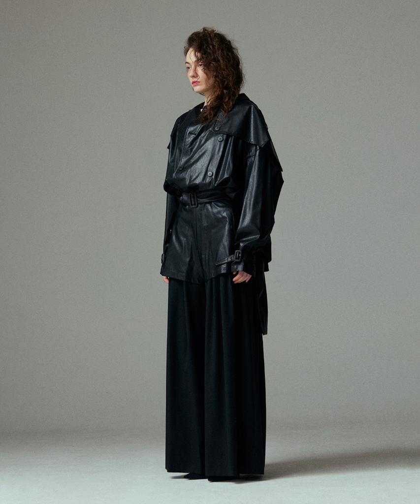 Meuameu Layered Pin Tuck Slacks
