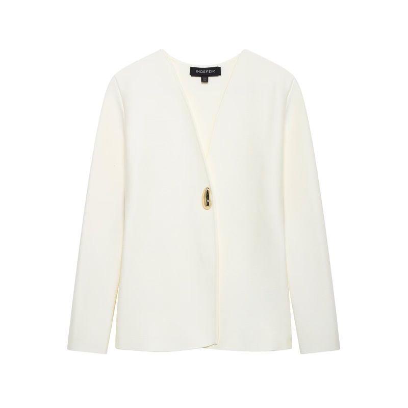 

Kaslead Новое поступление Женская одежда Модный стиль Модный Все-в-одном Простой вязаный верх 4192005 712 White L