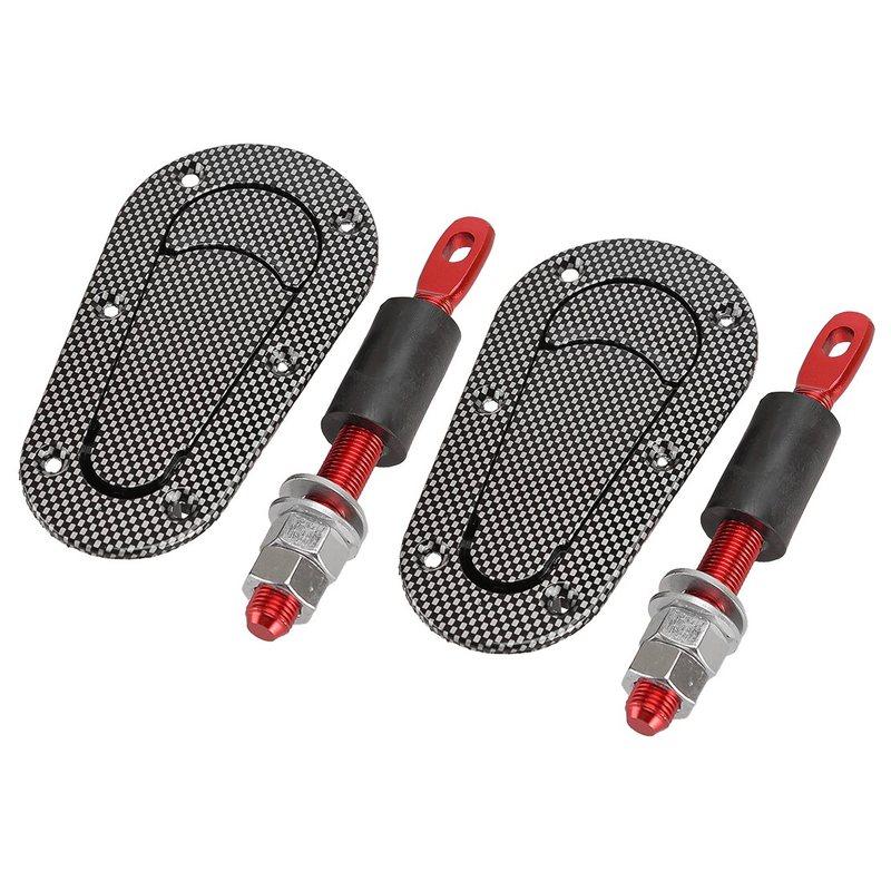 Flush Mounted Engine Hood Bonnet Quick Release Latch Pin Locking Kit No Key Black Carbon Fiber Texture for Racing Car