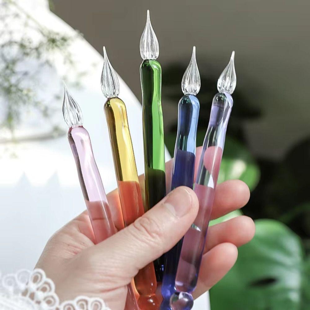 Calligraphy Dipping Pen Transparent Glass Fountain Pen Back To School Glass Dip Pen  Art Painting