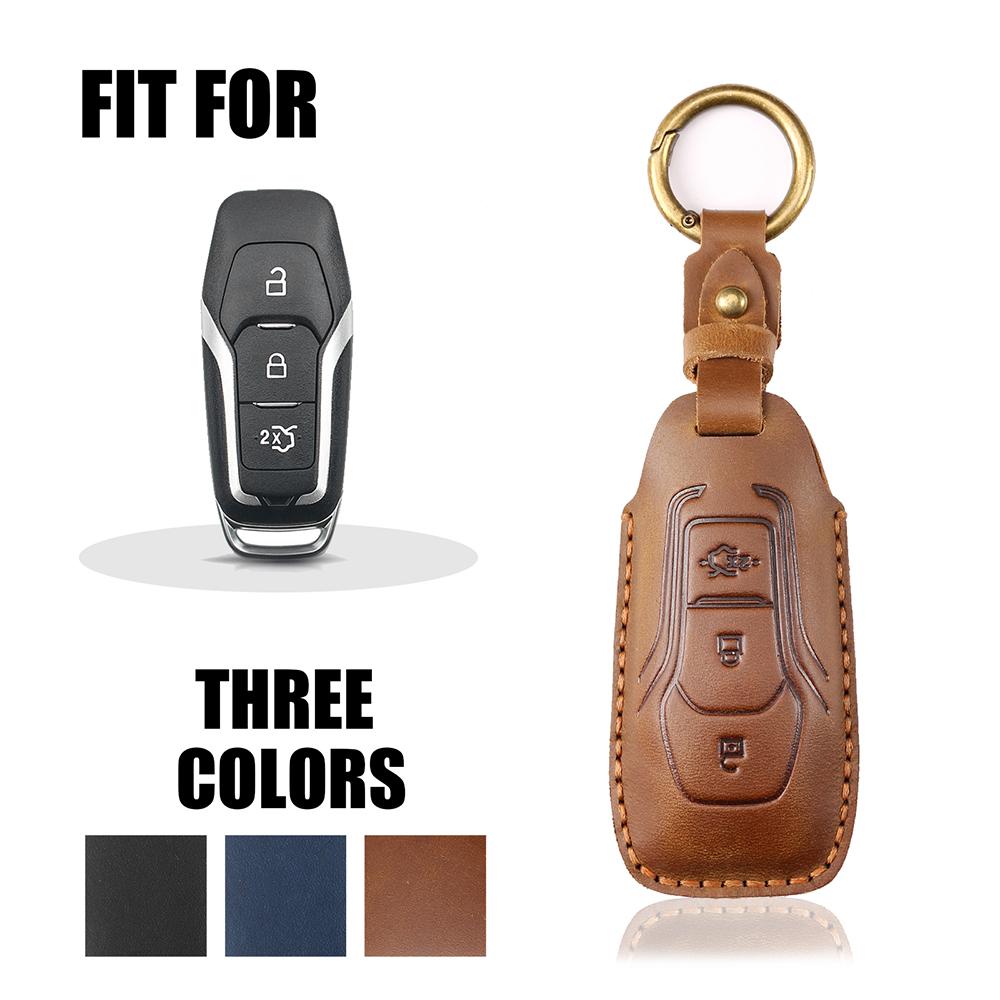 Hand made Car key case for elder FORD MONDEO ECOBoost 180 ford EDGE Kuga Sharp Explorer Fox F150 Raptor smart key remote key cover