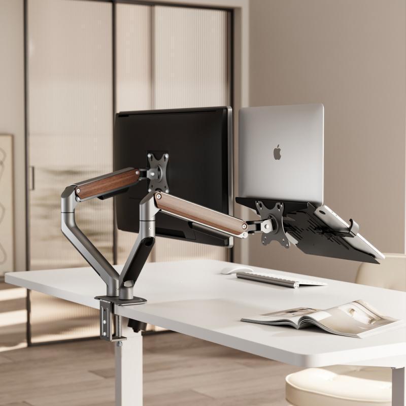 Dual Screen Laptop Display Stand with Adjustable Lifting Base