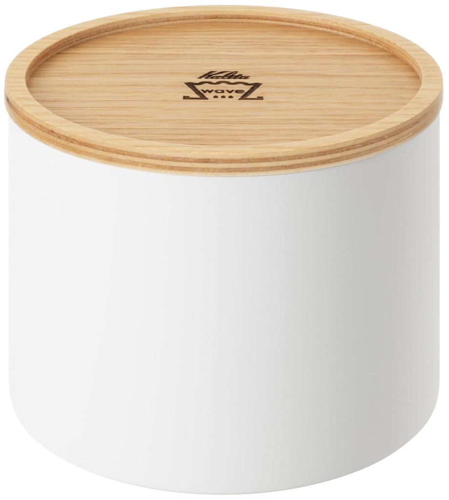 Kalita Wave Filter Case, White, WT, with a wooden lid to keep dust and odors out of the filter. Fits RIN 155 and 185 models. #44324. Stylish and