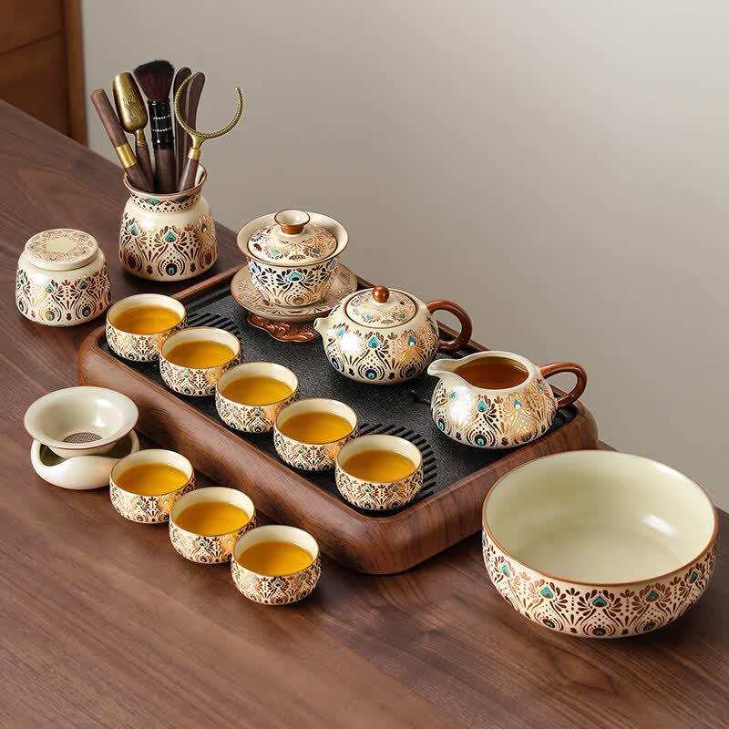 Youluo 2026 Light Luxury Ru Kiln Automatic Gongfu Tea Set