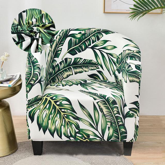 Levivel Club Chair Slipcover Stretch Armchair Printed Tub Chair Cover Living Sofa Cover Spandex Couch Cover Designed For Bar Counter Family Room