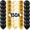 150/15x Gold Black Mixed Confetti Latex Balloons Boy Girl Birthday Globos Home Party Decorations Graduation New Year Accessories