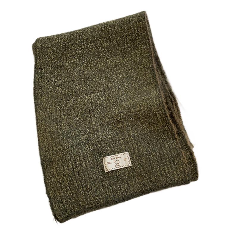 Korean Atmosphere Knitted Wool Shawl Scarf Women's Winter Versatile Senior Sense Student Warm Small Scarf Neck Protection