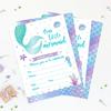 12 Peças Desenho Animado Sereia Concha Carta Convite Meninas Casamento Festa de Aniversário Cartões de Cumprimentos de Página Única Festa de Chá de Bebê Decoração