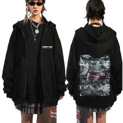 Rock Band System of A Down Mezmerize Grafik Reißverschluss Hoodie Herren 90er Alternative Metal Reißverschluss Kapuzenpullover Herren Übergroß Reißverschluss Jacke