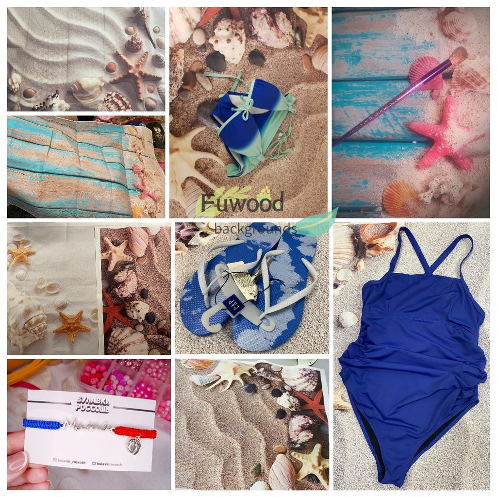 Strandsand Seestern Muschel Muschel Fotografie Hintergründe Vinyl Tuch Kulisse Fotostudio für Kinder Babyparty Photophone
