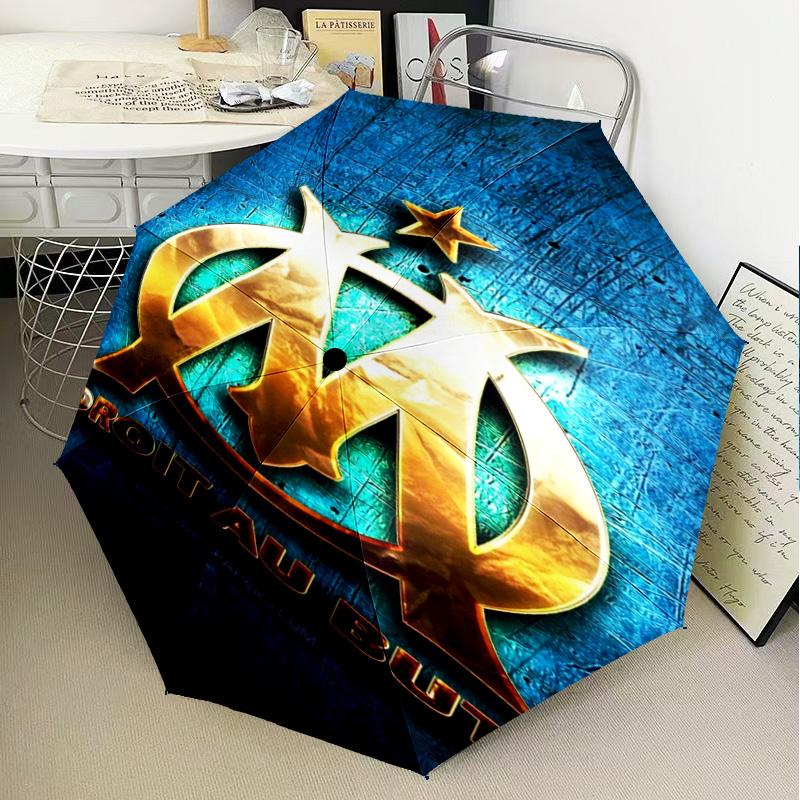 1PC Flame Logo Design Printed Umbrella Folding umbrella, automatic umbrella 8-Frame for Travel, camping Fan gifts Christmas Gifts