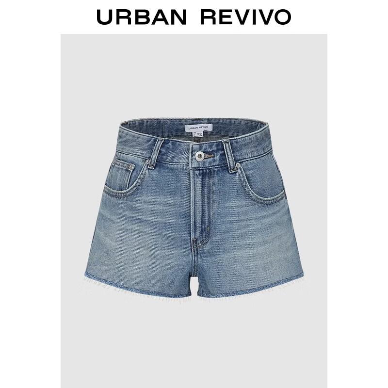 UR2026 Women s Washed Frayed Denim Hot Shorts 29