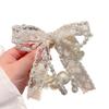 Korean Style Lace Bow Pearl Hair Tie for Women - Gentle Girly Heart Hair Accessory