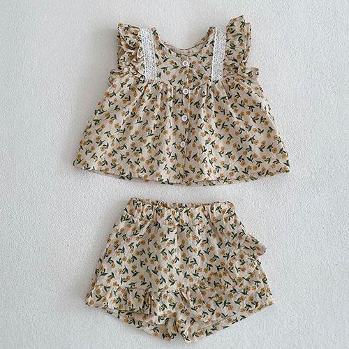 2025 New Summer 0-3Yrs Children Clothes Suit Sleeveless Solid Color Denim Vest+Shorts Newborn Baby Girls Clothing Set