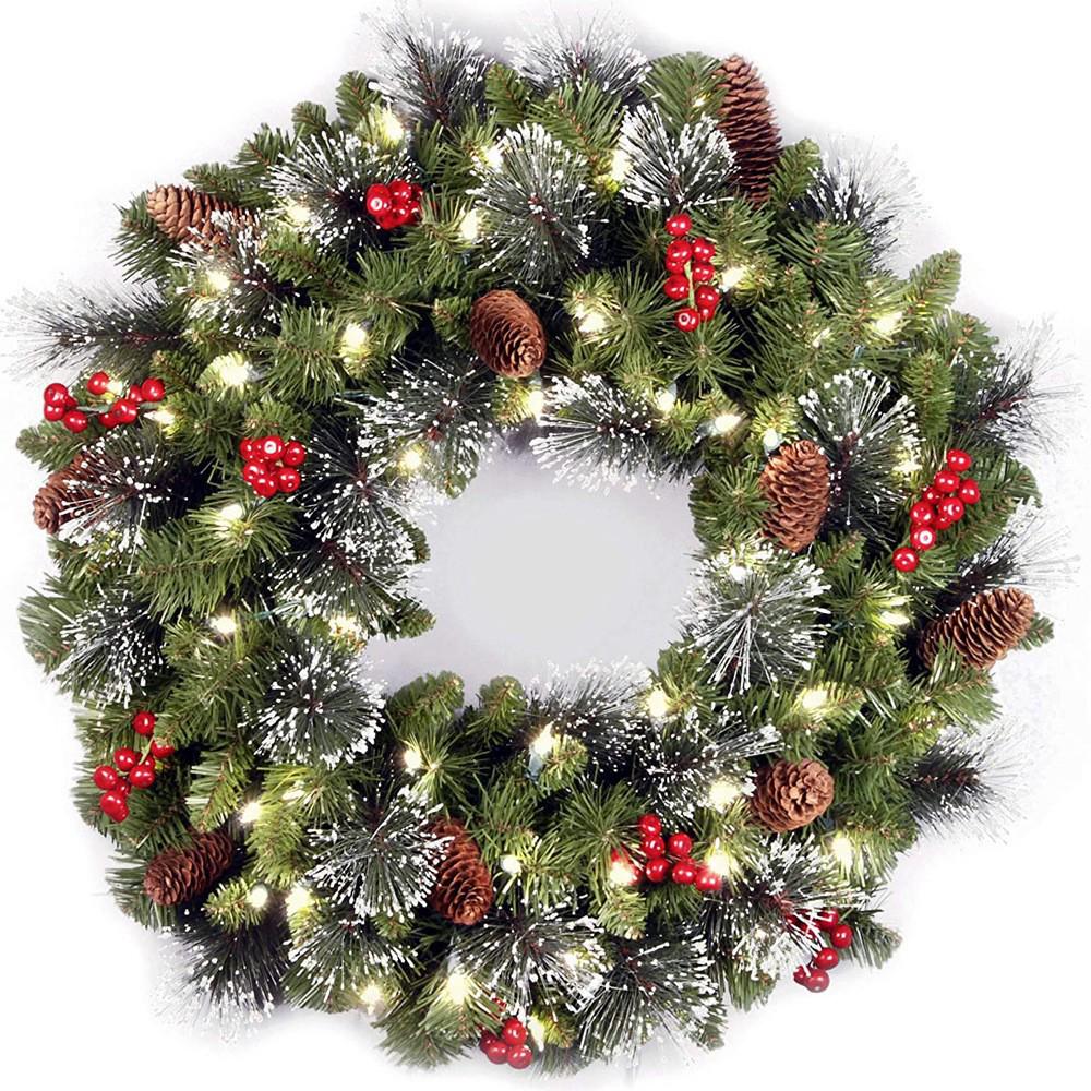 

Christmas Pine Cone Wreath Door & Wall Hanger - Indoor Ornament Decoration