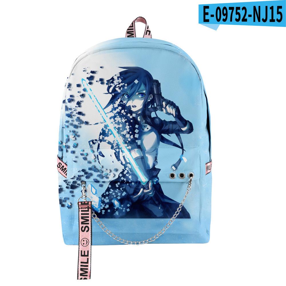 Classic Novelty Sword Art Online Student School Bags Unisex 3D Prind Oxford Waterproof Notebook Multifunction Travel Backpacks
