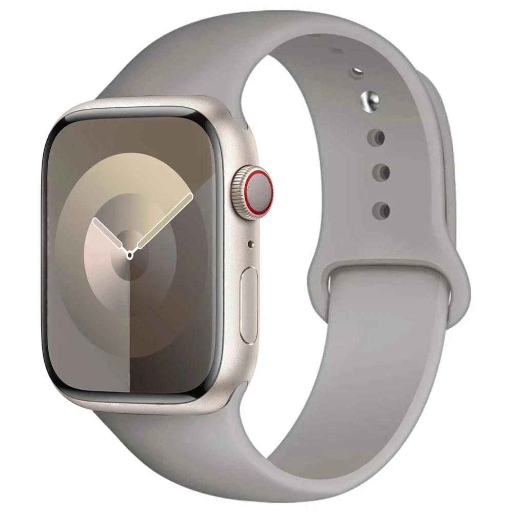 

Силіконовий Ремінець Для Apple Watch ремінець 44мм 45мм 40мм 41мм 42-46мм 49мм спортивний браслет iwatch серії 11-10-9-8 7 6 5 4 SE-Ultra 2/3 40-41-S11-10 42mm SM